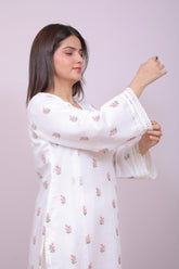 The Ivory Ethereal Mul Chanderi Set