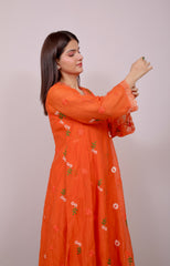 Mahira Mul Chanderi Anarkali Set