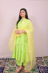 Zeenat Mul Chanderi Anarkali Set
