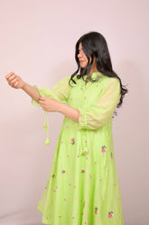 Zeenat Mul Chanderi Anarkali Set