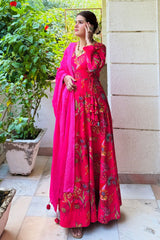 Aarvi Anarkali Ethnic Suit Pink