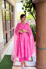 Blush Bloom Mul Chanderi Set