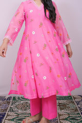 Blush Bloom Mul Chanderi Set
