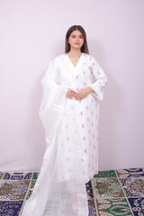 The Ivory Ethereal Mul Chanderi Set