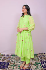 Zeenat Mul Chanderi Anarkali Set