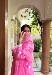 Blush Bloom Mul Chanderi Set