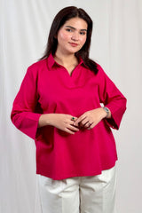 Gulabi Grace Satin Shirt Pink