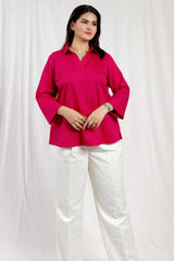 Gulabi Grace Satin Shirt Pink