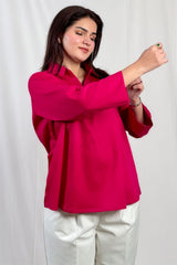 Gulabi Grace Satin Shirt Pink