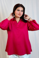 Gulabi Grace Satin Shirt Pink
