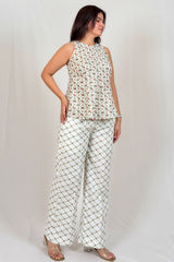 Phoolkari Cotton Peplum Co-ord Set