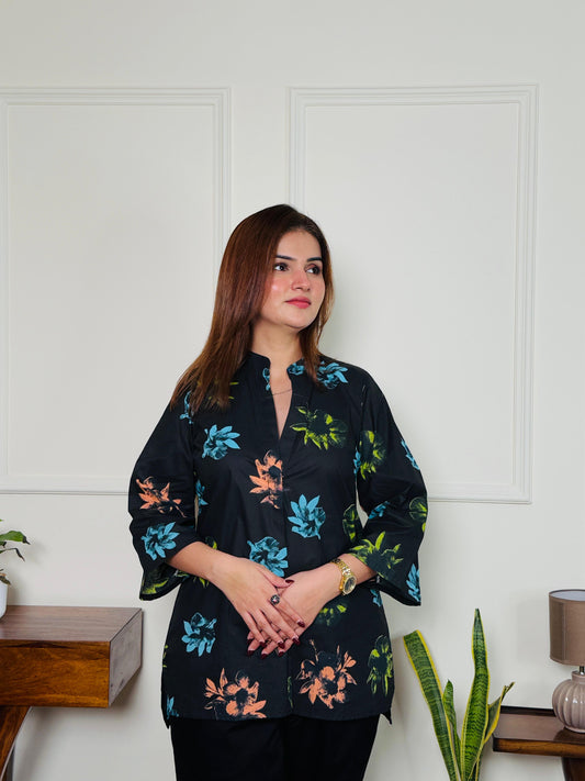 Noir Bloom Cotton Co-ord Set