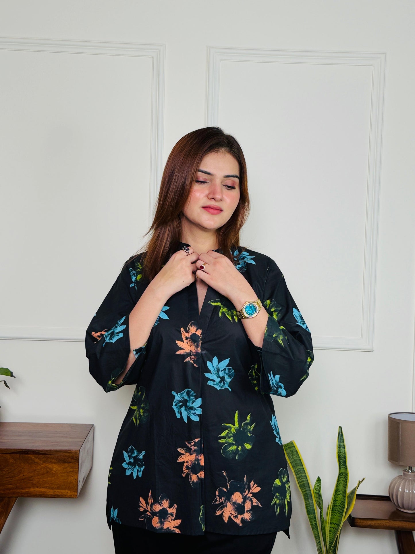 Noir Bloom Cotton Co-ord Set