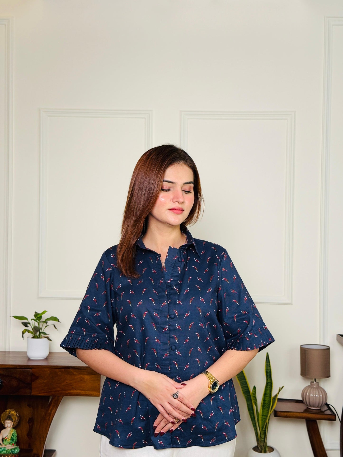 Midnight Parrot Cambric Tunic