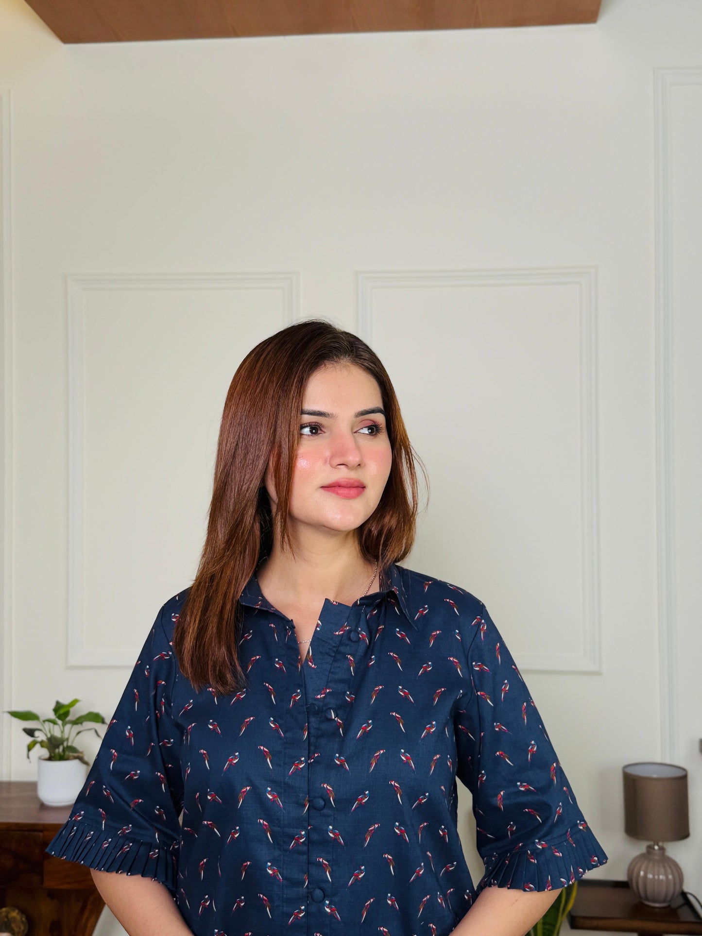 Midnight Parrot Cambric Tunic