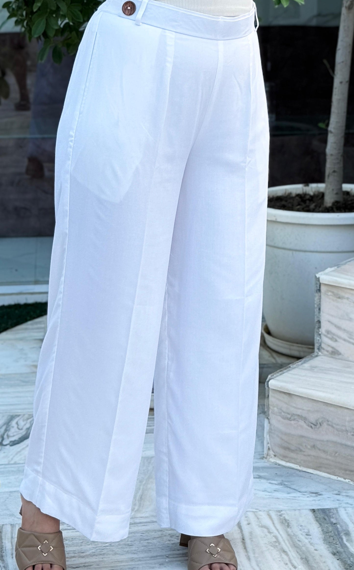 Premium Cotton-Rayon Straight Fit Trousers