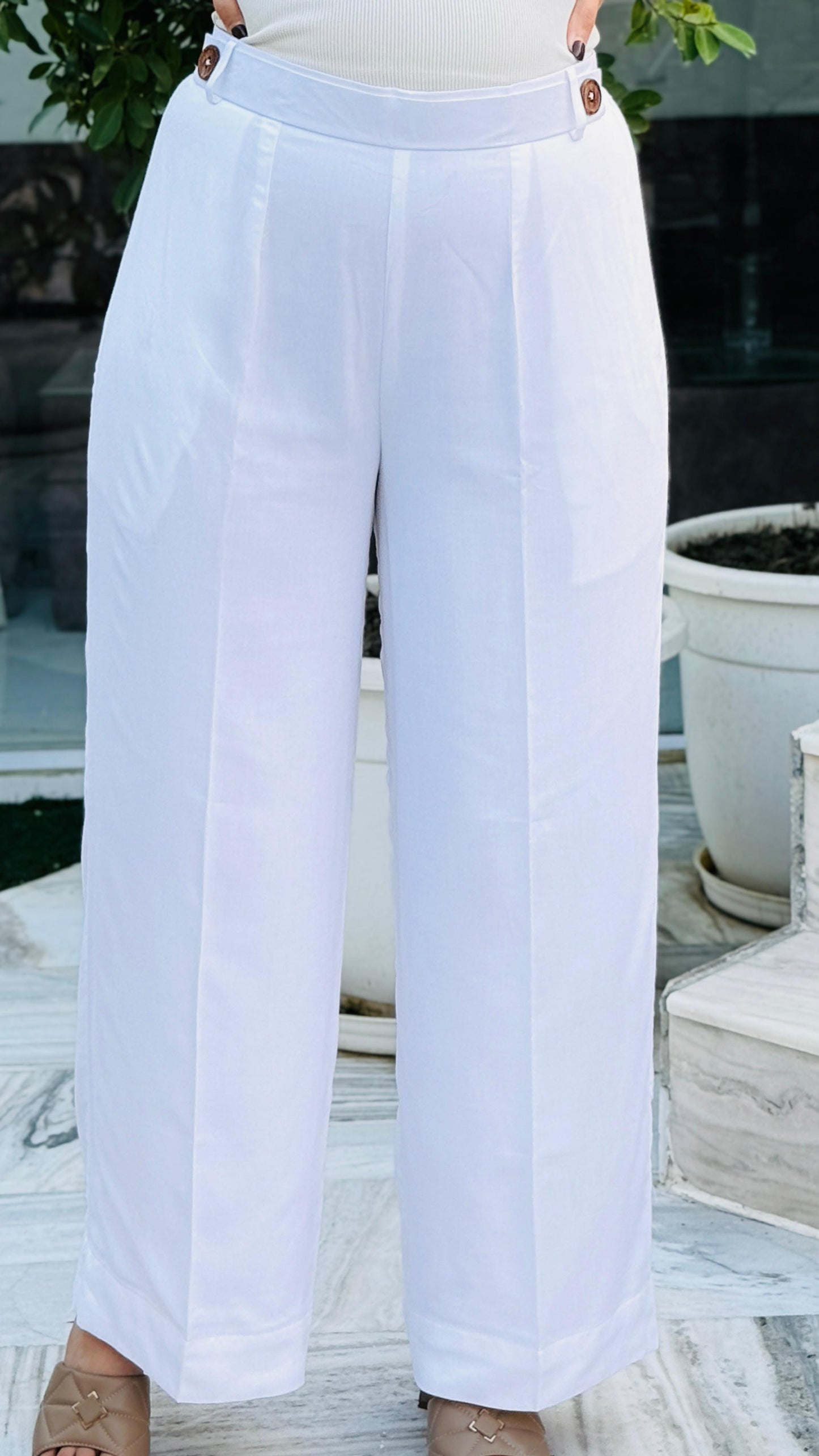 Premium Cotton-Rayon Straight Fit Trousers