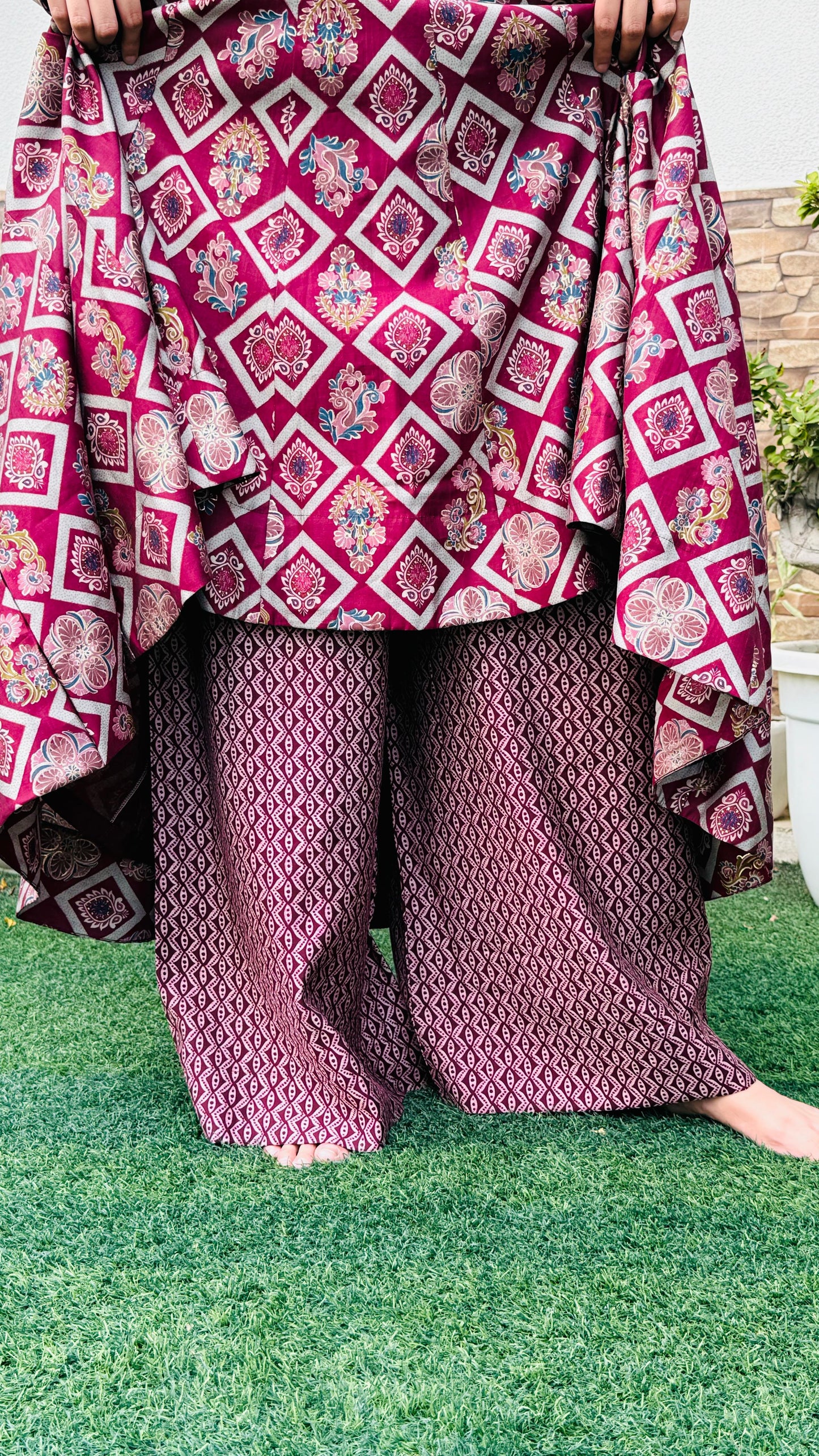 Regal Radiance Foil Print Anarkali Set