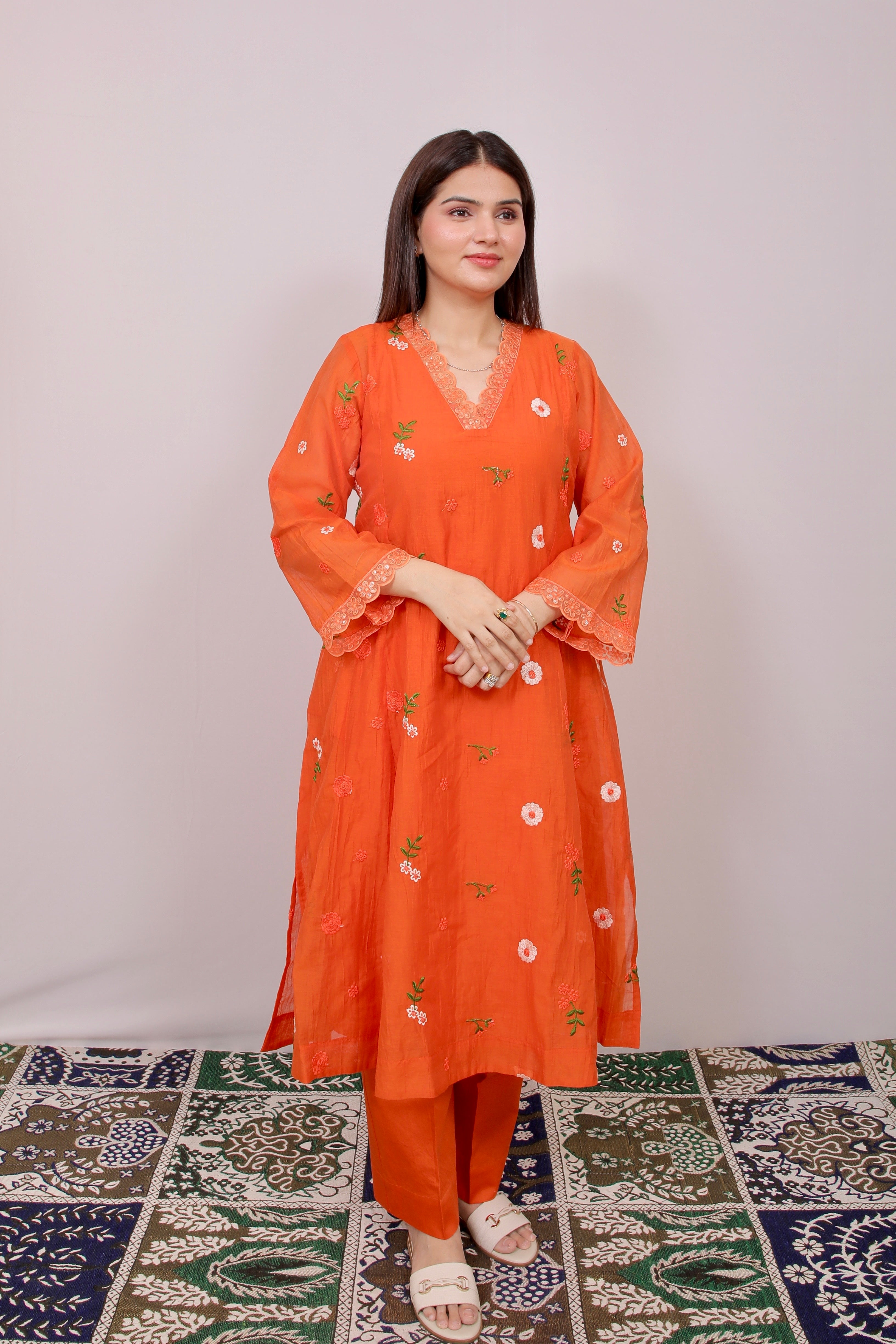 Mahira Mul Chanderi Anarkali Set