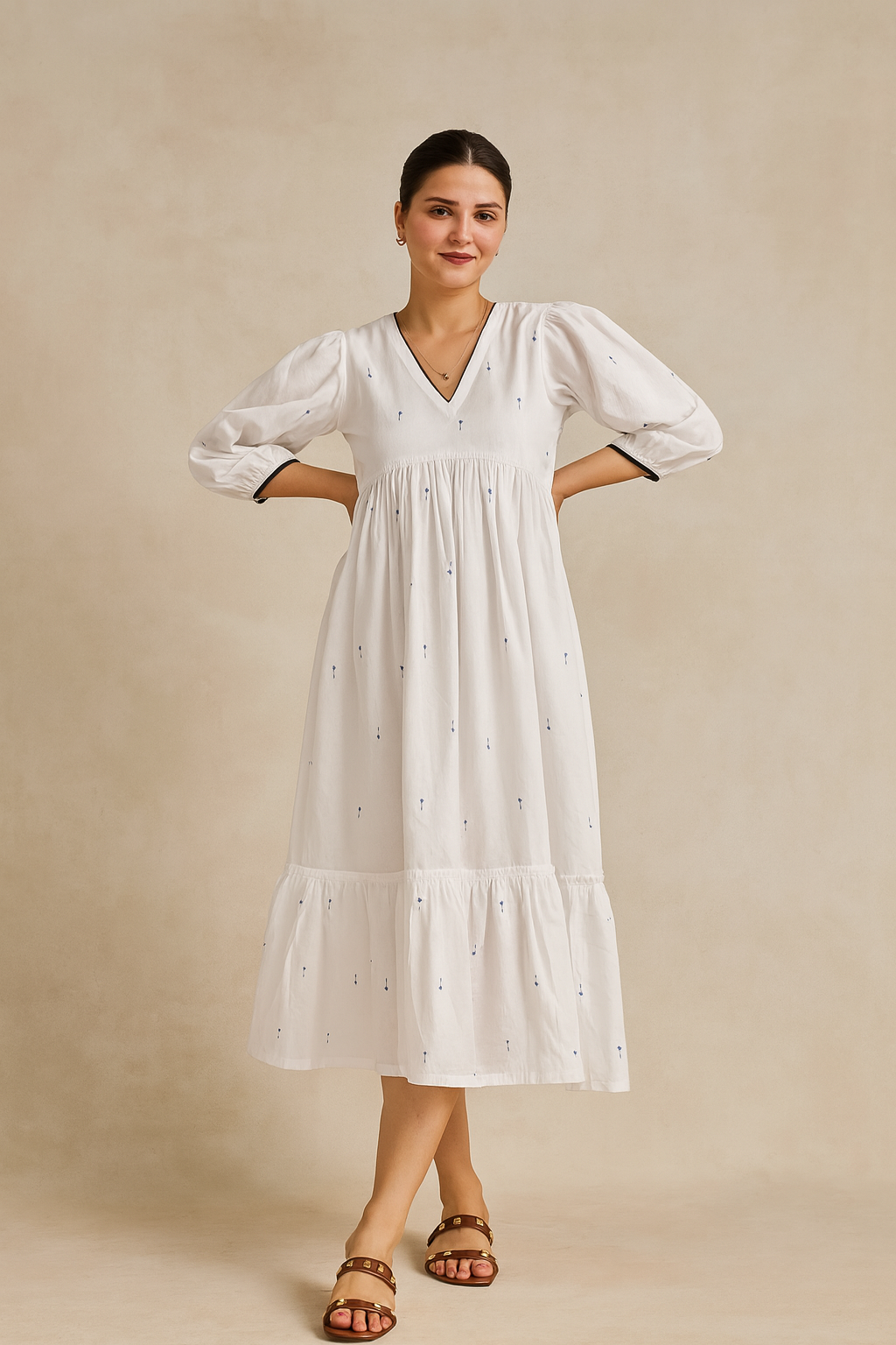 Noor-e-Safed Luxe Cotton Dress