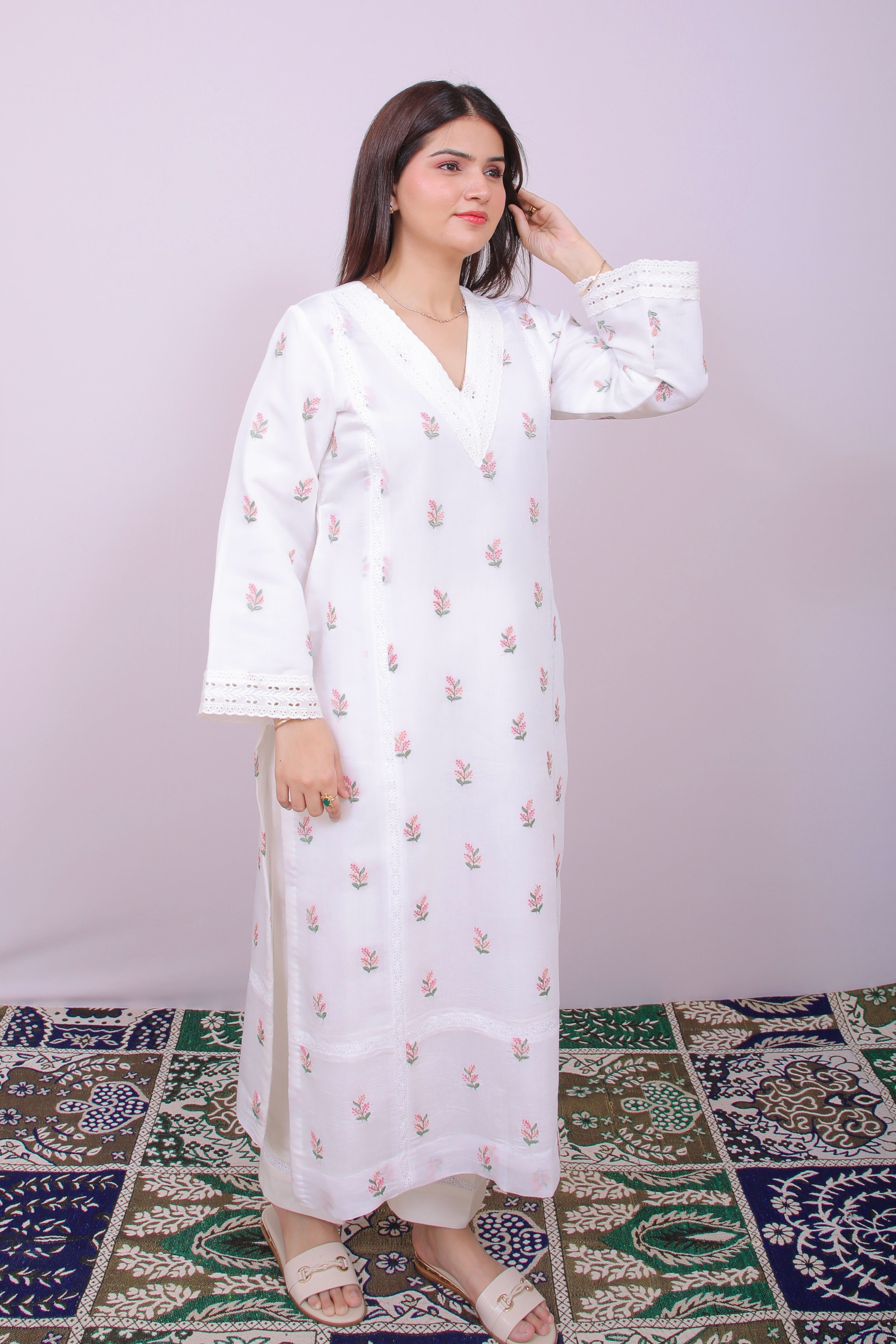 The Ivory Ethereal Mul Chanderi Set