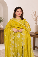 Gulab Noor A Line Chanderi Set