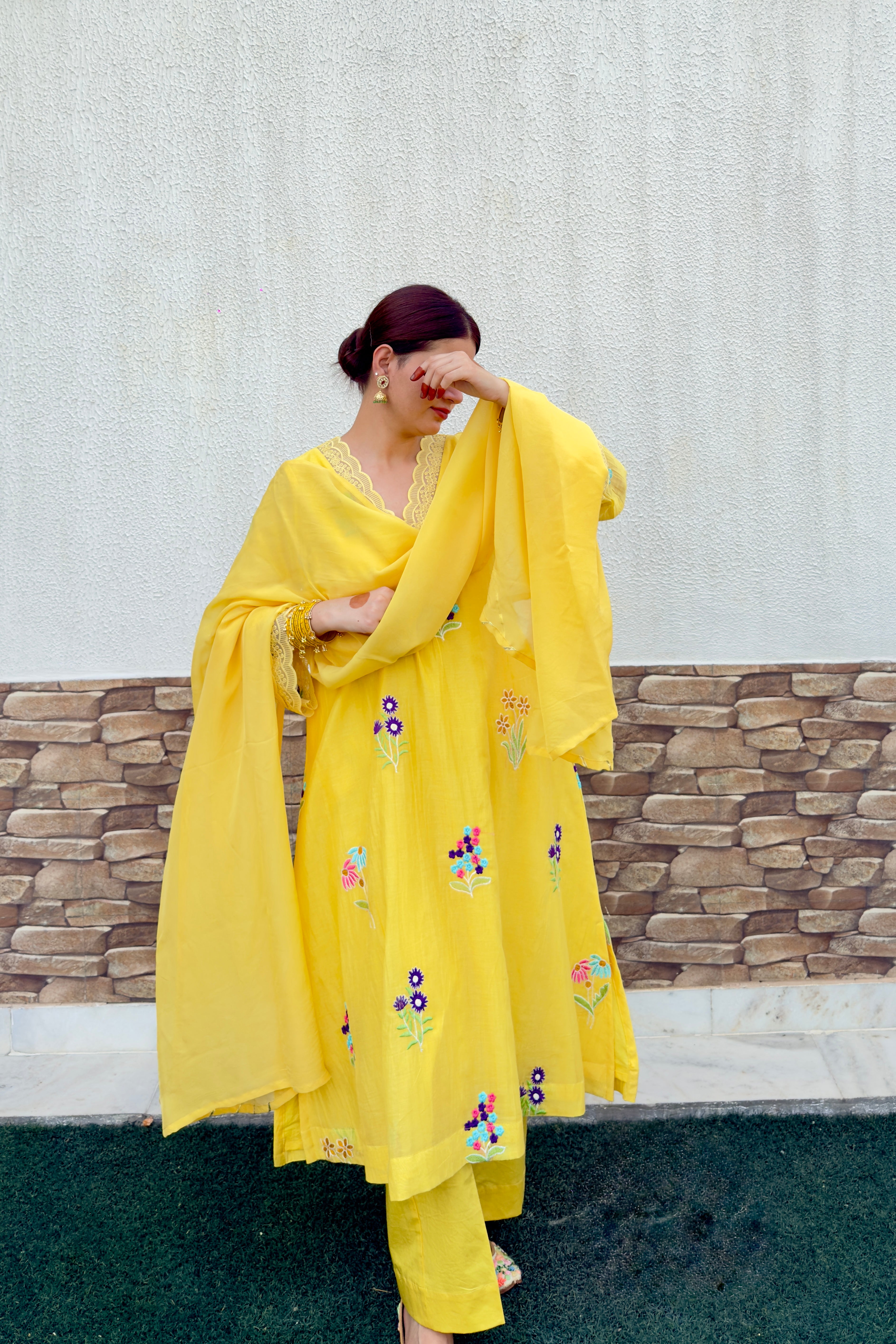 Zehra Mul Chanderi A Line Set