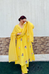 Zehra Mul Chanderi A Line Set