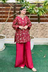 Mehwish Maroon Embroidered Suit Set