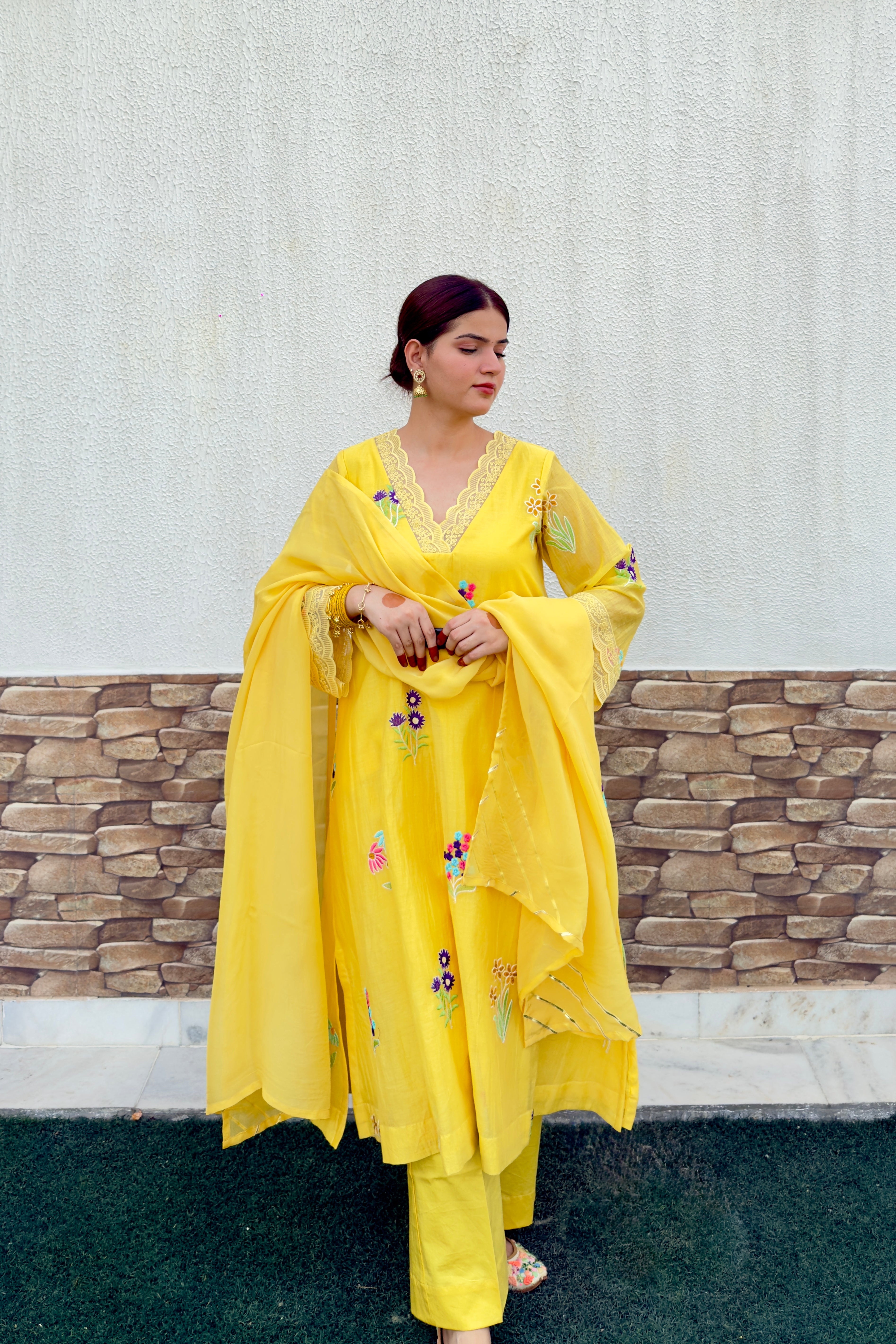 Zehra Mul Chanderi A Line Set