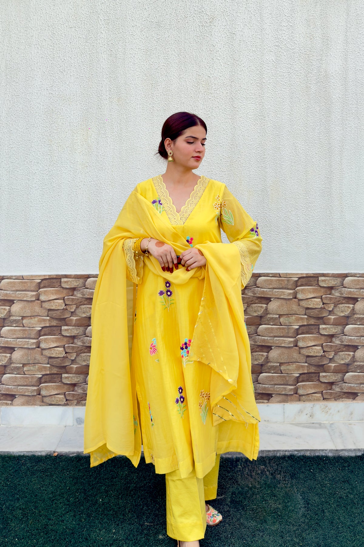 Zehra Mul Chanderi A Line Set