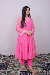 Blush Bloom Mul Chanderi Set