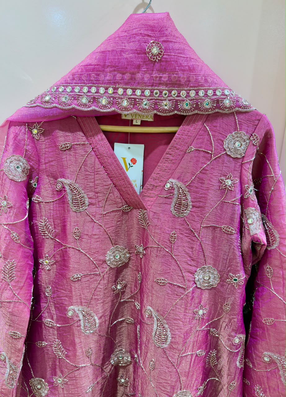 Gulabi Noor – Tissue Crush Suit Set