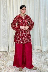 Mehwish Maroon Embroidered Suit Set