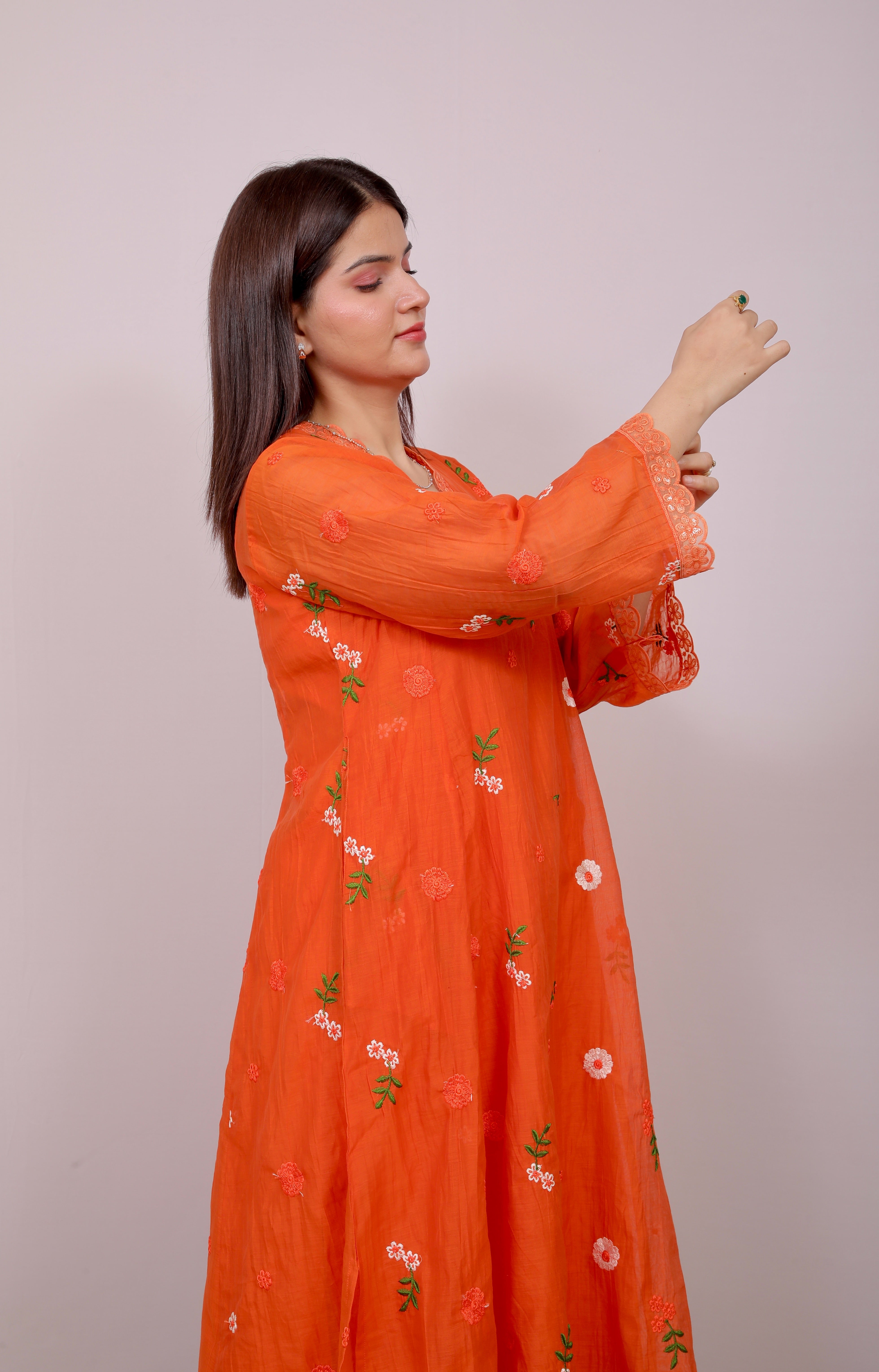 Mahira Mul Chanderi Anarkali Set