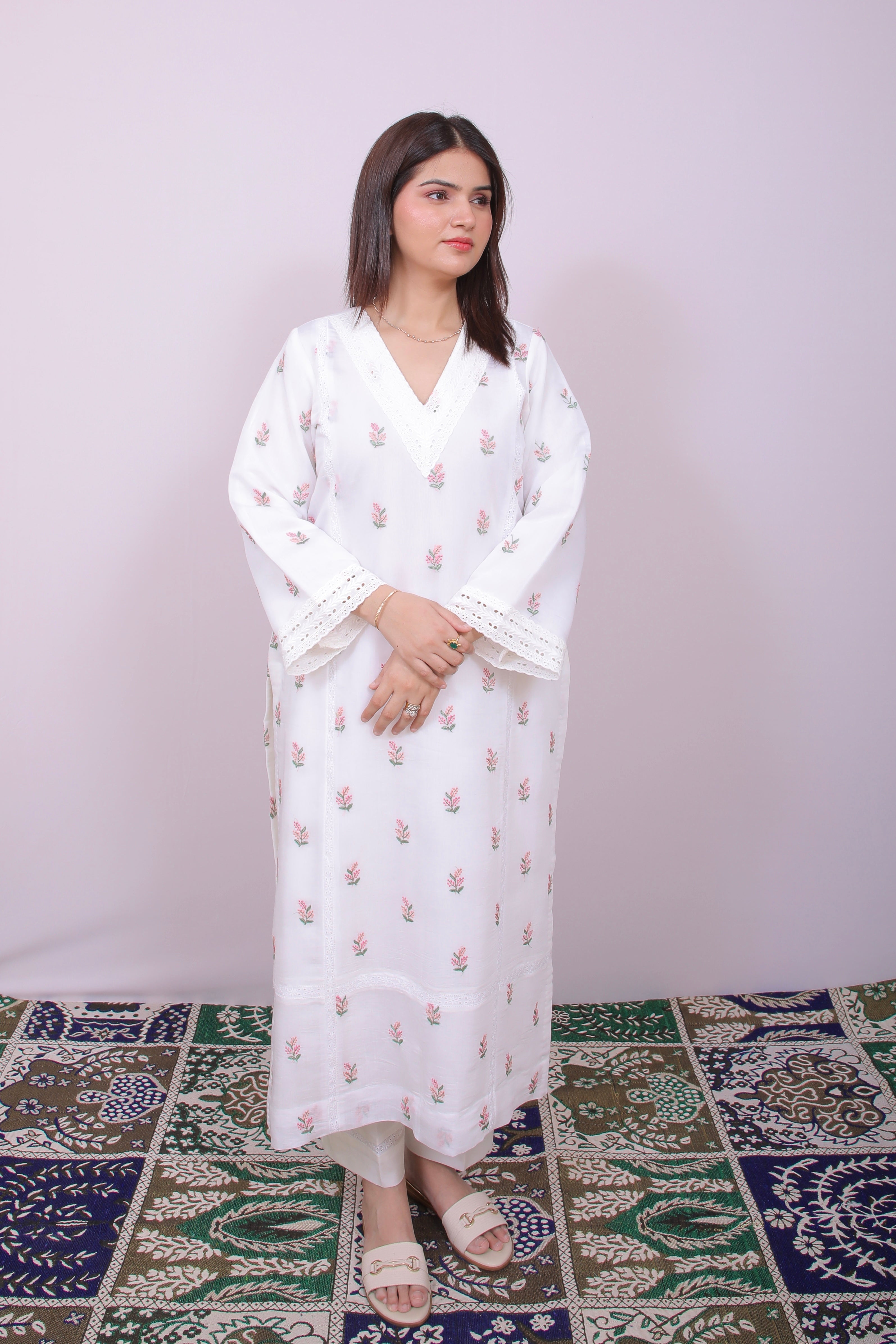 The Ivory Ethereal Mul Chanderi Set