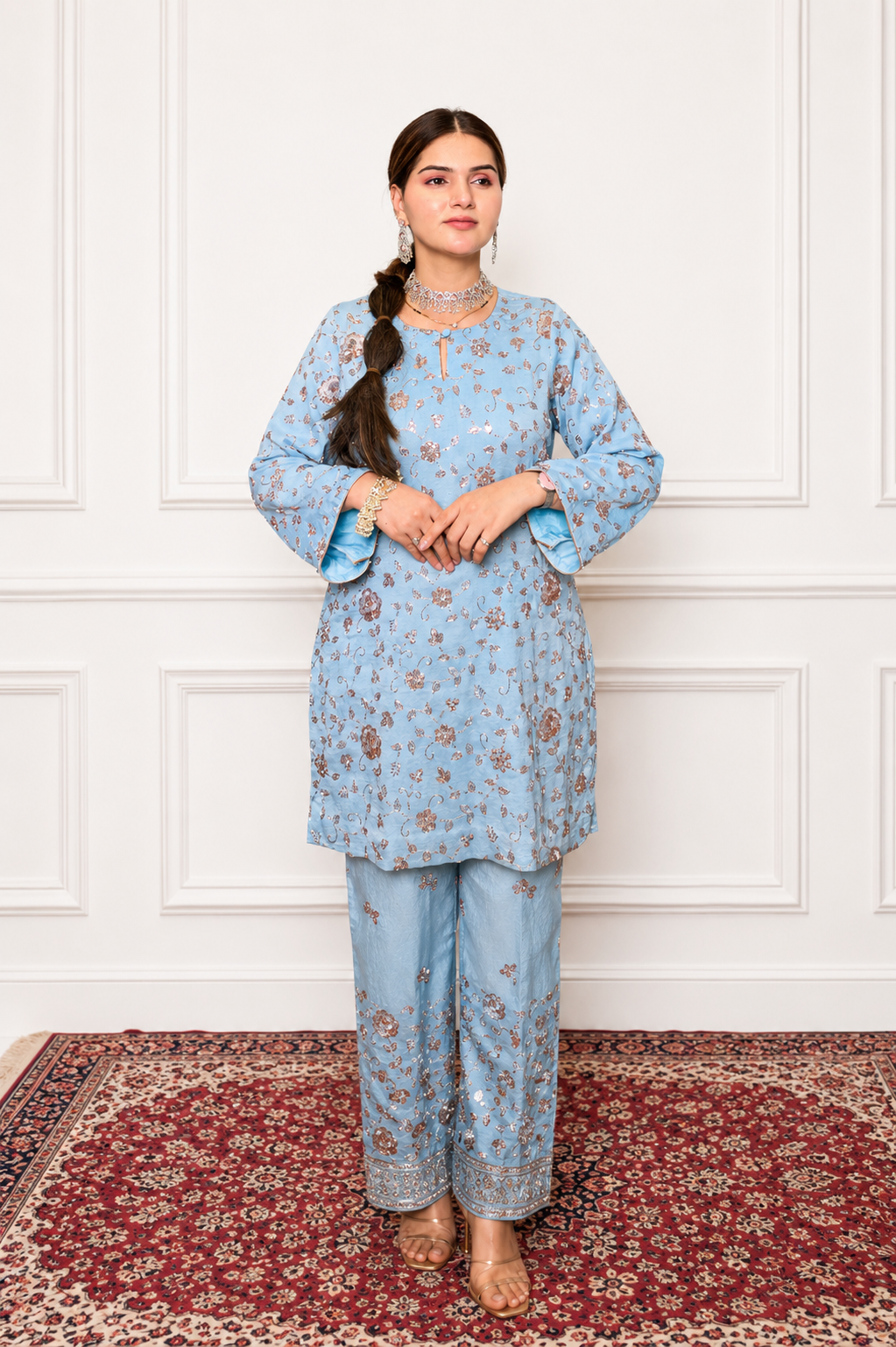 Sitara Powder Blue Ethnic Suit Set