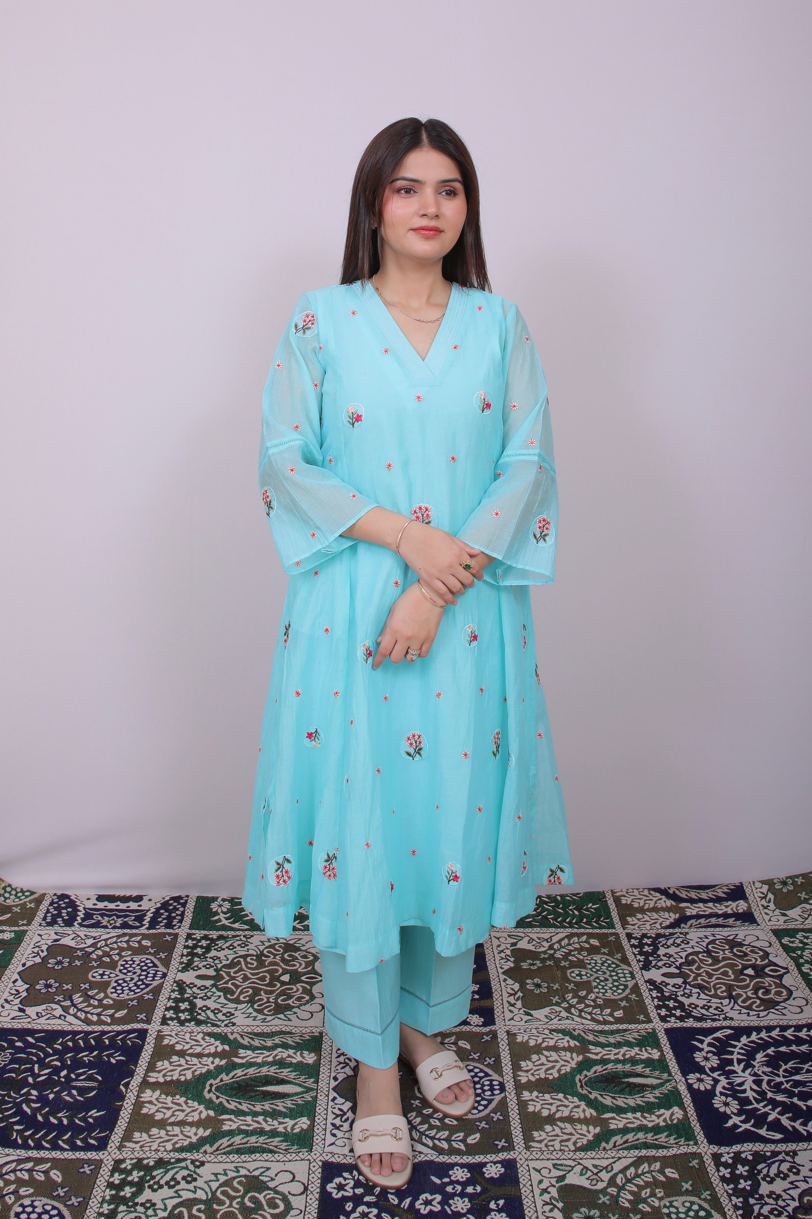Kiara Mul Chanderi Anarkali Set