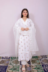 The Ivory Ethereal Mul Chanderi Set