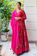 Aarvi Anarkali Ethnic Suit Pink