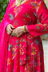 Aarvi Anarkali Ethnic Suit Pink