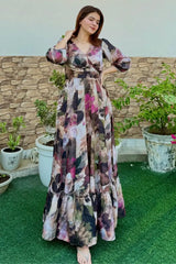 Aafreen Flora Autumn Maxi Dress