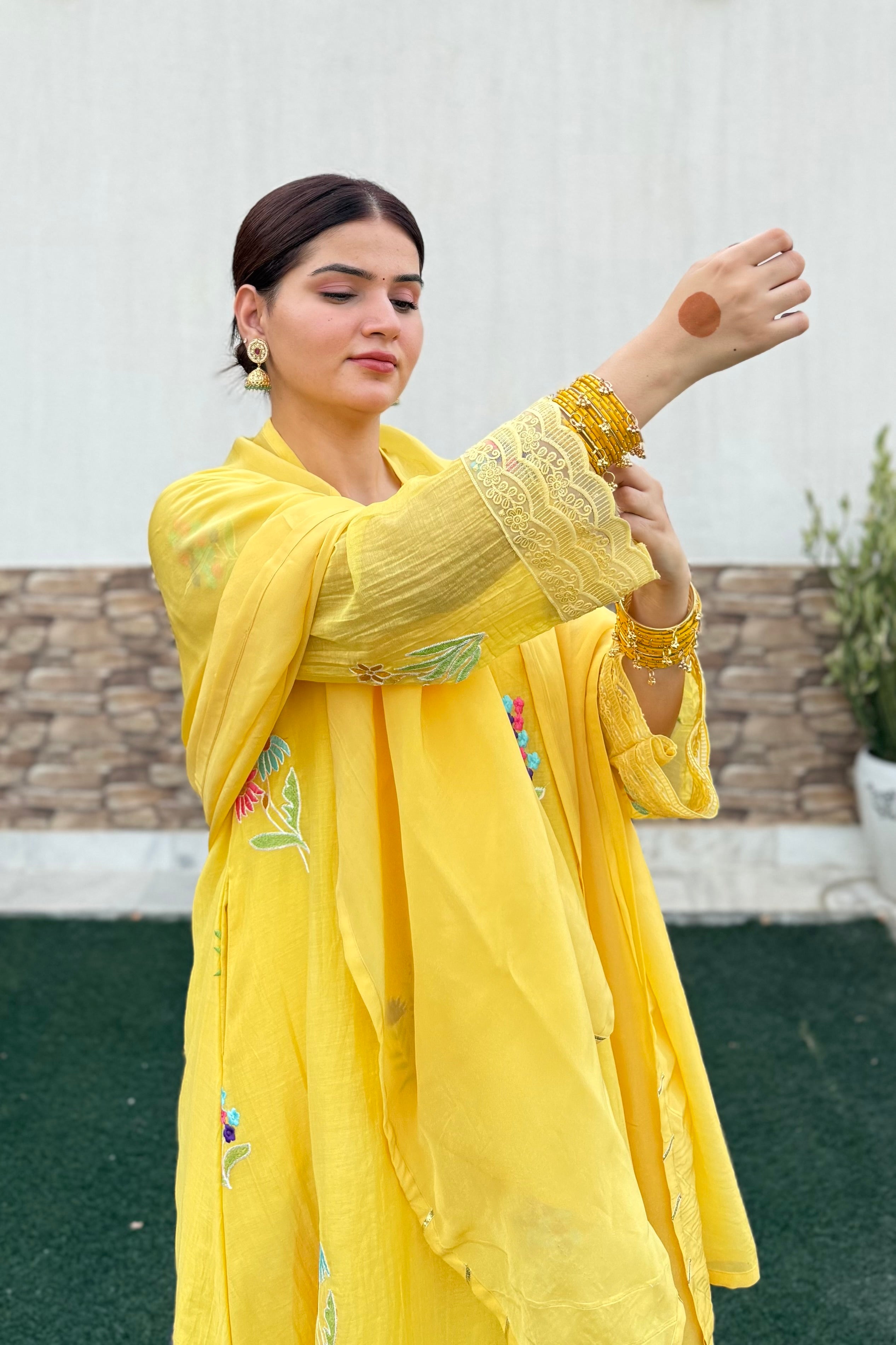 Zehra Mul Chanderi A Line Set