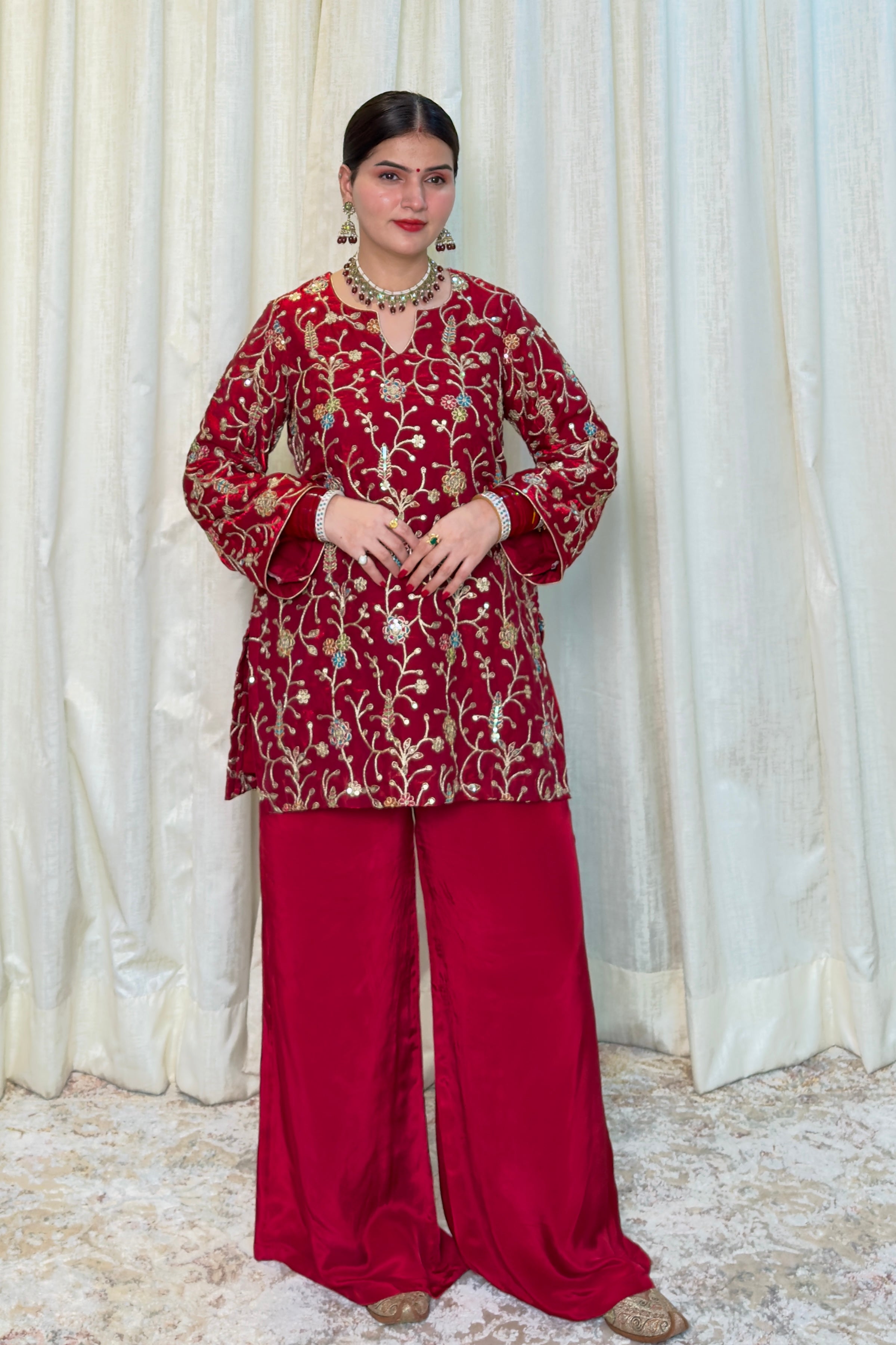 Mehwish Maroon Embroidered Suit Set
