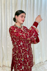 Mehwish Maroon Embroidered Suit Set