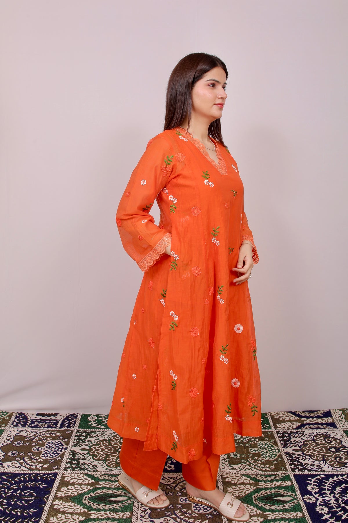 Mahira Mul Chanderi Anarkali Set
