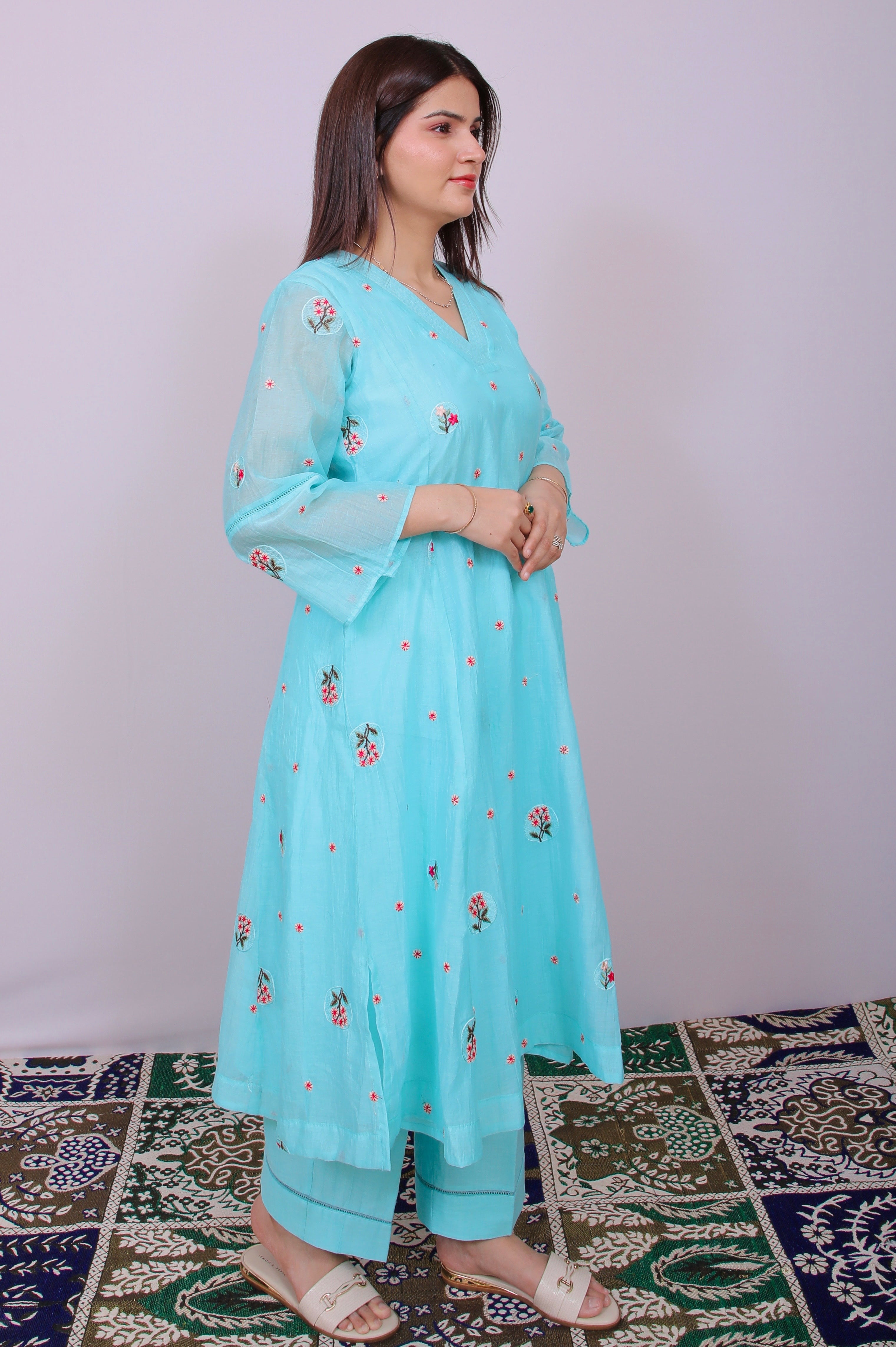 Kiara Mul Chanderi Anarkali Set