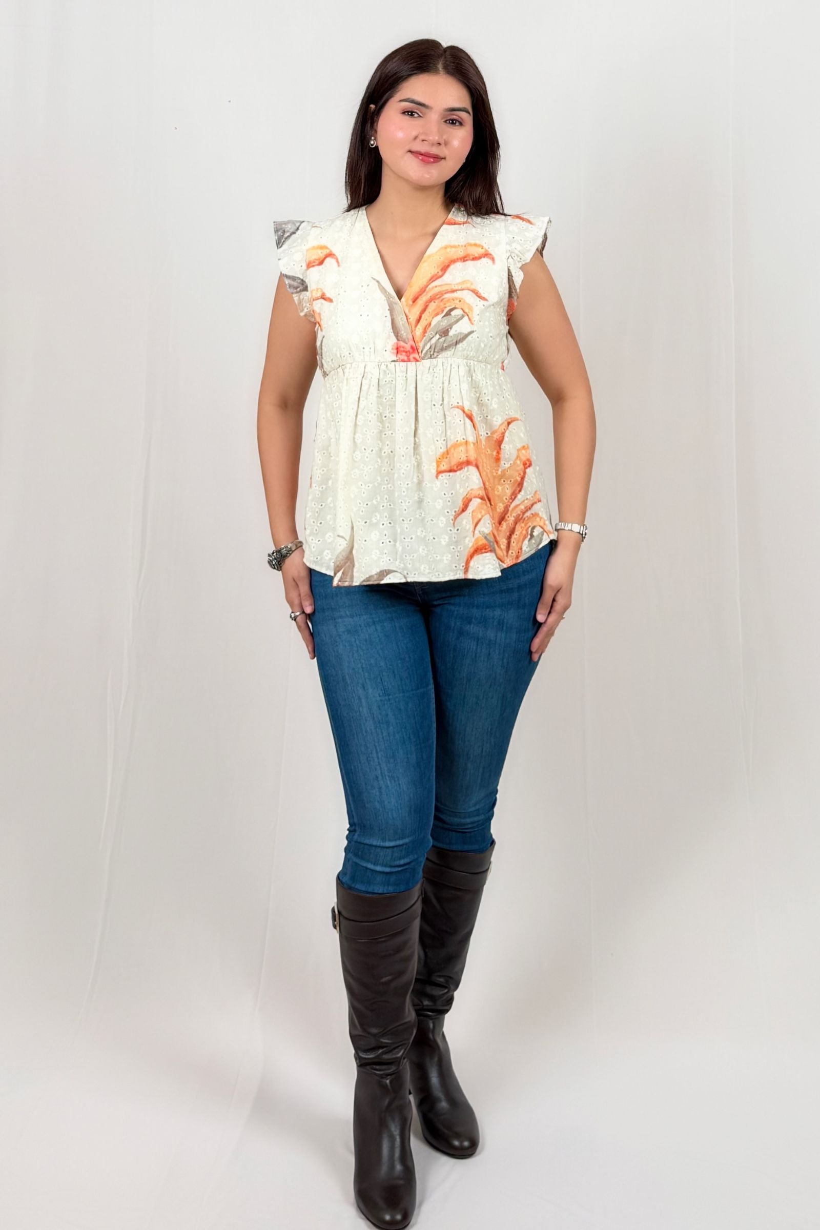 Elina Cotton Schiffli Tunic