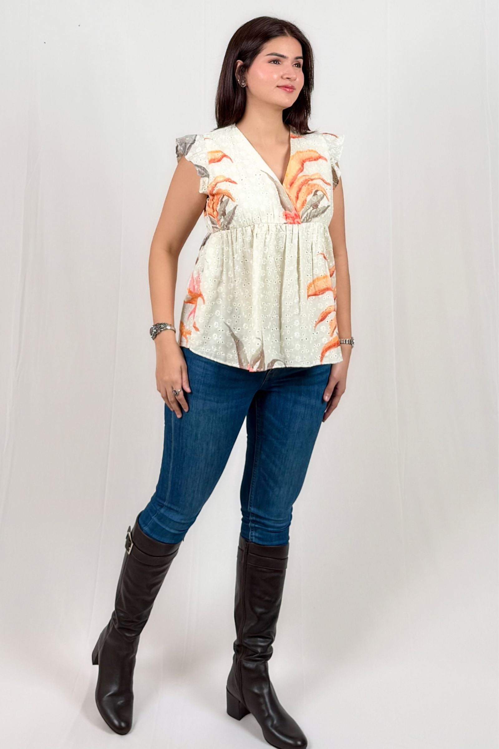 Elina Cotton Schiffli Tunic