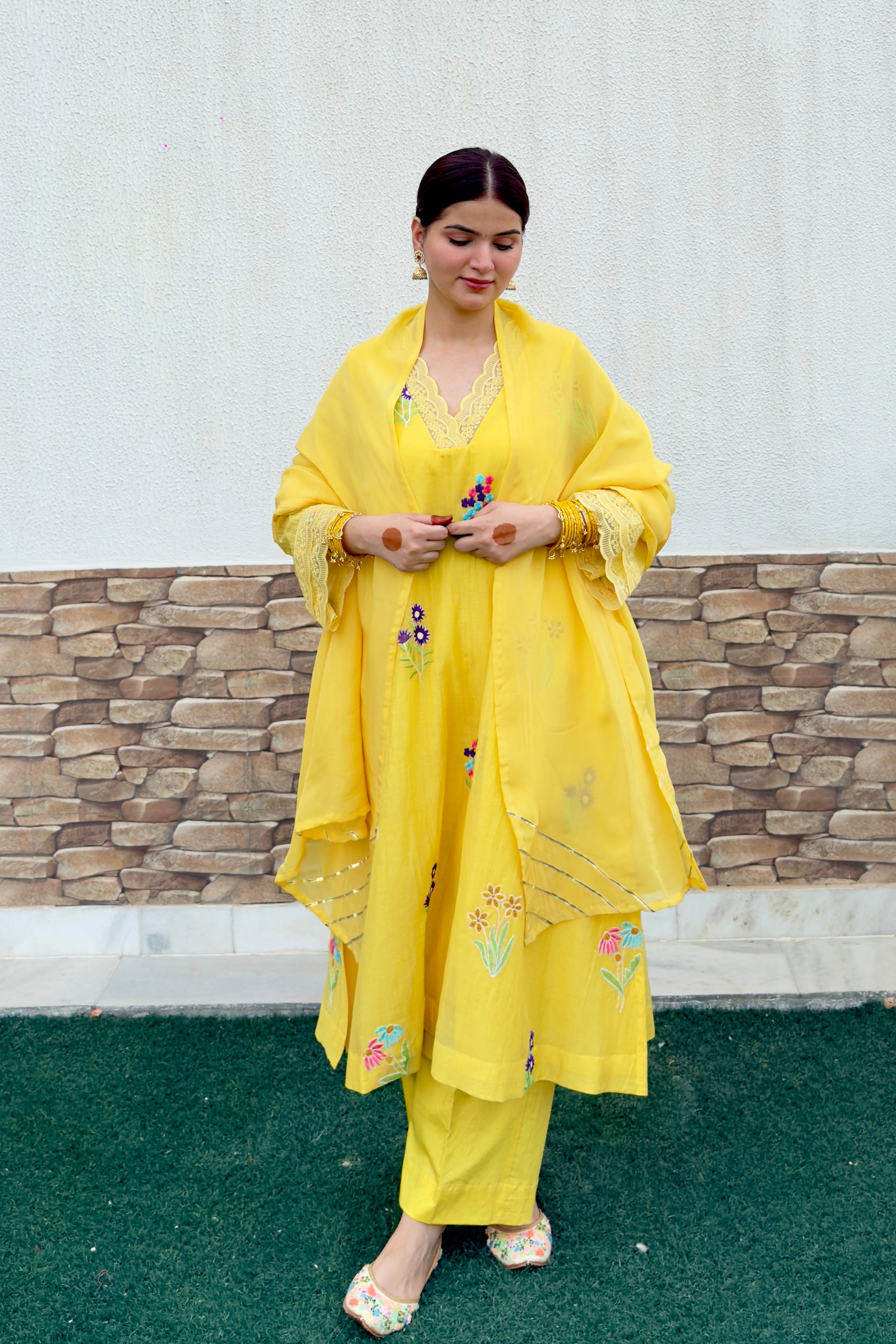 Zehra Mul Chanderi A Line Set